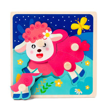 Load image into Gallery viewer, Hand Grab Board Puzzle Wooden Toys For Children Cartoon Animal Fruit Wood Jigsaw Kids Baby Early Educational Toy Hot Sell

