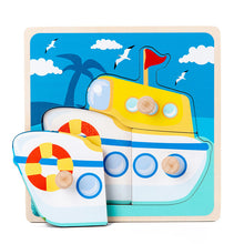 Load image into Gallery viewer, Hand Grab Board Puzzle Wooden Toys For Children Cartoon Animal Fruit Wood Jigsaw Kids Baby Early Educational Toy Hot Sell
