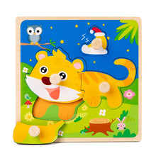 Load image into Gallery viewer, Hand Grab Board Puzzle Wooden Toys For Children Cartoon Animal Fruit Wood Jigsaw Kids Baby Early Educational Toy Hot Sell
