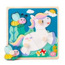 Load image into Gallery viewer, Hand Grab Board Puzzle Wooden Toys For Children Cartoon Animal Fruit Wood Jigsaw Kids Baby Early Educational Toy Hot Sell
