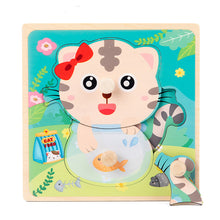 Load image into Gallery viewer, Hand Grab Board Puzzle Wooden Toys For Children Cartoon Animal Fruit Wood Jigsaw Kids Baby Early Educational Toy Hot Sell

