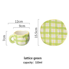 Load image into Gallery viewer, Hand-painted Flower Ceramic Coffee Cup Home Office Mug With Saucer Breakfast Milk Juice Tea Handle Cup Gift Microwave Safe
