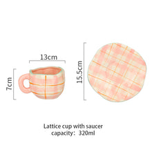 Load image into Gallery viewer, Hand-painted Flower Ceramic Coffee Cup Home Office Mug With Saucer Breakfast Milk Juice Tea Handle Cup Gift Microwave Safe
