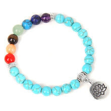 Load image into Gallery viewer, Handmade Natural Stone Lotus Ohm Buddha Beads Bracelet Pink Zebra Stone Lotus Charm Bracelet for Women Men Yoga  Jewelry Gifts
