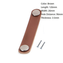 Load image into Gallery viewer, Doorknob Handmade Leather Pull Handle Minimalist Door Cupboard Drawer Kitchen Cabinet Dresser Knobs Furniture Hardware
