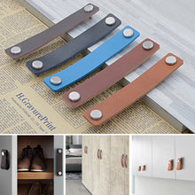 Load image into Gallery viewer, Doorknob Handmade Leather Pull Handle Minimalist Door Cupboard Drawer Kitchen Cabinet Dresser Knobs Furniture Hardware
