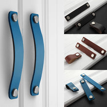 Load image into Gallery viewer, Doorknob Handmade Leather Pull Handle Minimalist Door Cupboard Drawer Kitchen Cabinet Dresser Knobs Furniture Hardware
