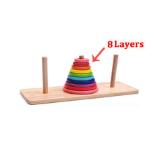 Load image into Gallery viewer, Hanoi Tower Kids Educational Toys Wooden Puzzle Stacking Tower Early Learning Classic Mathematical Puzzle Children Baby Toys ZXH
