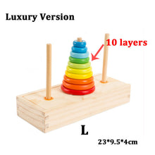 Load image into Gallery viewer, Hanoi Tower Kids Educational Toys Wooden Puzzle Stacking Tower Early Learning Classic Mathematical Puzzle Children Baby Toys ZXH
