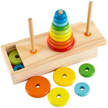 Load image into Gallery viewer, Hanoi Tower Kids Educational Toys Wooden Puzzle Stacking Tower Early Learning Classic Mathematical Puzzle Children Baby Toys ZXH
