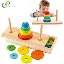 Load image into Gallery viewer, Hanoi Tower Kids Educational Toys Wooden Puzzle Stacking Tower Early Learning Classic Mathematical Puzzle Children Baby Toys ZXH
