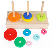 Load image into Gallery viewer, Hanoi Tower Kids Educational Toys Wooden Puzzle Stacking Tower Early Learning Classic Mathematical Puzzle Children Baby Toys ZXH
