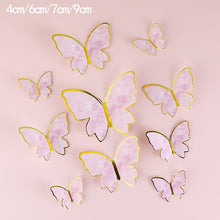 Load image into Gallery viewer, Happy Birthday Butterfly Theme Cake ToppersHandmade Painted Wedding Birthday Party Cake Decoration Party Baking Supplies Gift
