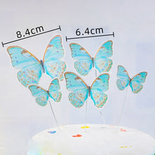 Load image into Gallery viewer, Happy Birthday Butterfly Theme Cake ToppersHandmade Painted Wedding Birthday Party Cake Decoration Party Baking Supplies Gift
