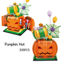 Load image into Gallery viewer, Happy Halloween Pumpkin Lighting Hut Bricks Sets Creative Pumpkin Ghosts Party House Model Building Block Kids Boys Toys Gifts
