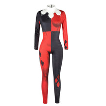 Load image into Gallery viewer, Harleen Quinzel Superhero Jumpsuit Catsuit Sexy Women Cosplay Costumes Halloween Bodysuit
