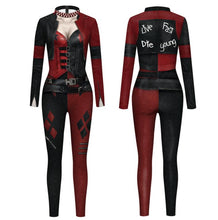 Load image into Gallery viewer, Harleen Quinzel Superhero Jumpsuit Catsuit Sexy Women Cosplay Costumes Halloween Bodysuit
