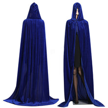 Load image into Gallery viewer, Adult Vampire Capes Kids Hooded Robes Black Red Reversible Forest Green Deluxe Halloween Cloak Full Length  Cosplay
