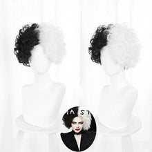 Load image into Gallery viewer, Movie Cruella De Ville Cosplay Costume Women Girls Gown Black White Dress with Gloves Wig Halloween Carnival Party Costumes
