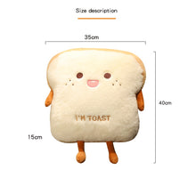 Load image into Gallery viewer, Plush Bread Pillow Cute Simulation Food Toast Soft Doll Warm Hand Pillow Cushion Home Decoration Kids Toys Birthday Gift
