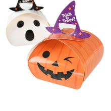 Load image into Gallery viewer, 10pcs Halloween Candy Box Paper Gift Boxes Trick or Treat Kids Gift Pumpkin Ghost Candy Bags Halloween Party Decoration Supplies
