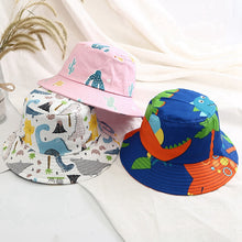 Load image into Gallery viewer, Baby Bucket Hat Children's Summer Caps for Boys Dinosaur Print Panama Hat Children Fisherman Caps Girls Beach Cap Casquette
