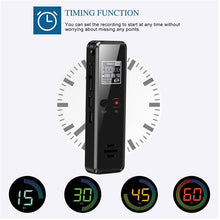 Load image into Gallery viewer, Digital Voice Recorder 1536kbps High Quality Recording Sound Reduction One-Touch Recording Voice Recognition Dictaphone MP3 V90
