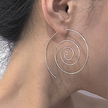 Load image into Gallery viewer, Delysia King Women Cute Unique Temperament Round Spiral Earrings Romantic Alloy Simplicity Aestheticism Geometric Dangler
