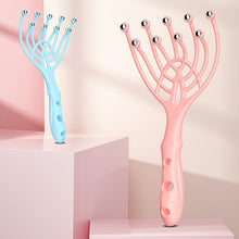 Load image into Gallery viewer, Head Massager Scalp Neck Comb Roller Five Finger 9 Claws Steel Ball Hand Held Relax Spa Hair Care For Hair Growth Stress Relief
