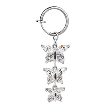 Load image into Gallery viewer, Heart shaped fake belly button ring belly button butterfly clip
