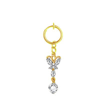 Load image into Gallery viewer, Heart shaped fake belly button ring belly button butterfly clip
