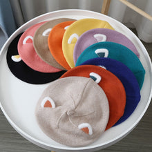 Load image into Gallery viewer, Baby Hat Berets for Girls Autumn Winter Knitted Cap Kids Lovely Beanies Fox Ears Painter Hats Infant Girl Bonnet Beret Xmas Gift
