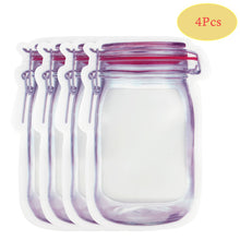 Load image into Gallery viewer, Reusable Mason Jar Bottles Bags Nuts Candy Cookies Bag Waterproof Seal Fresh Food Storage Bag Snacks Sandwich Zip Lock Bags
