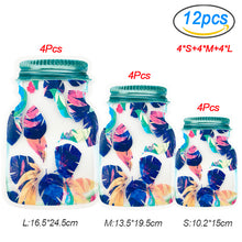 Load image into Gallery viewer, Reusable Mason Jar Bottles Bags Nuts Candy Cookies Bag Waterproof Seal Fresh Food Storage Bag Snacks Sandwich Zip Lock Bags
