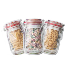 Load image into Gallery viewer, Reusable Mason Jar Bottles Bags Nuts Candy Cookies Bag Waterproof Seal Fresh Food Storage Bag Snacks Sandwich Zip Lock Bags
