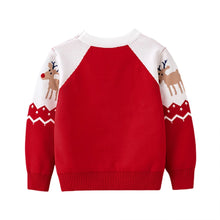 Load image into Gallery viewer, Autumn Fall Winter Girls Boys Knit Sweater Christmas Outifts Elk Print Knitted Sweaters Screw Neck Warm Pullover Clothes 2-7T
