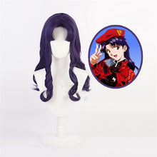 Load image into Gallery viewer, Katsuragi Misato Cosplay Wig Women Purple Long Wavy Fake Hair Katsuragi Anime Role Play Wigs
