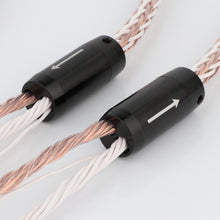 Load image into Gallery viewer, HiFi 8TC 7N OCC PHONO Cable Single Crystal Copper 2RCA to 2RCA Grounding U Shopper Grounding Plug-in Audio Phono Tonearm Cables
