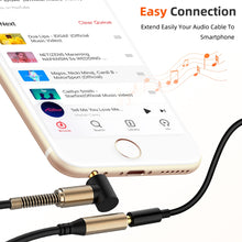 Load image into Gallery viewer, High Quality 3.5mm Jack AUX  Male to Female Extension Cable 90 Degree Right Angle Auxiliary Speaker Cable for PC Headphone
