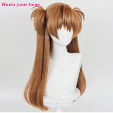 Load image into Gallery viewer, 68cm Long Asuka Langley Soryu Cosplay Anime EVA Long Two Color Styling Heat Resistant Hair Party Wig + a wig cap
