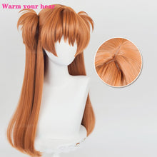Load image into Gallery viewer, 68cm Long Asuka Langley Soryu Cosplay Anime EVA Long Two Color Styling Heat Resistant Hair Party Wig + a wig cap
