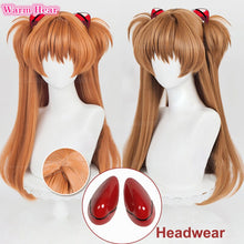 Load image into Gallery viewer, 68cm Long Asuka Langley Soryu Cosplay Anime EVA Long Two Color Styling Heat Resistant Hair Party Wig + a wig cap
