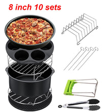 Load image into Gallery viewer, High Quality Air Fryer Accessories 8 Inch for Gowise Phillips Cozyna and Secura, Set of 10, Fit all Airfryer 5.3QT to 5.8QT
