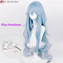 Load image into Gallery viewer, Anime Wigs High Quality  EVA 100cm Long Ayanami Rei Cosplay Wig Cyan Blue Curly Hair Heat Resistant Halloween Party Wigs + Wig Cap
