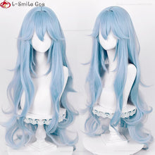 Load image into Gallery viewer, Anime Wigs High Quality  EVA 100cm Long Ayanami Rei Cosplay Wig Cyan Blue Curly Hair Heat Resistant Halloween Party Wigs + Wig Cap
