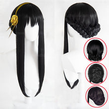Load image into Gallery viewer, High Quality Anime SPY×FAMILY Yor Forger Cosplay Wig Heat Resistant Hair SPY FAMILY Halloween Party Role Play Wigs + a wig cap
