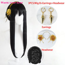 Load image into Gallery viewer, High Quality Anime SPY×FAMILY Yor Forger Cosplay Wig Heat Resistant Hair SPY FAMILY Halloween Party Role Play Wigs + a wig cap
