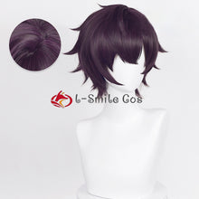 Load image into Gallery viewer, High Quality Vtuber Shoto Cosplay Wig Purple Black Short 30cm Heat Resistant Synthetic Hair Anime Halloween Party Wigs + Wig
