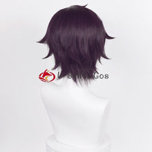 Load image into Gallery viewer, High Quality Vtuber Shoto Cosplay Wig Purple Black Short 30cm Heat Resistant Synthetic Hair Anime Halloween Party Wigs + Wig
