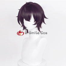 Load image into Gallery viewer, High Quality Vtuber Shoto Cosplay Wig Purple Black Short 30cm Heat Resistant Synthetic Hair Anime Halloween Party Wigs + Wig
